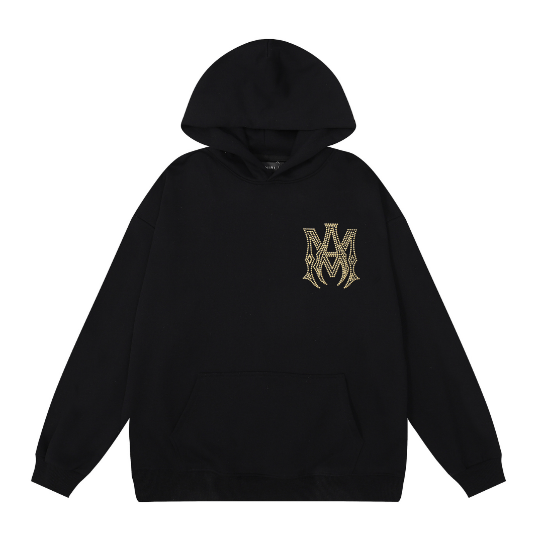 Amr Gold Logo Hoodie - Drippis