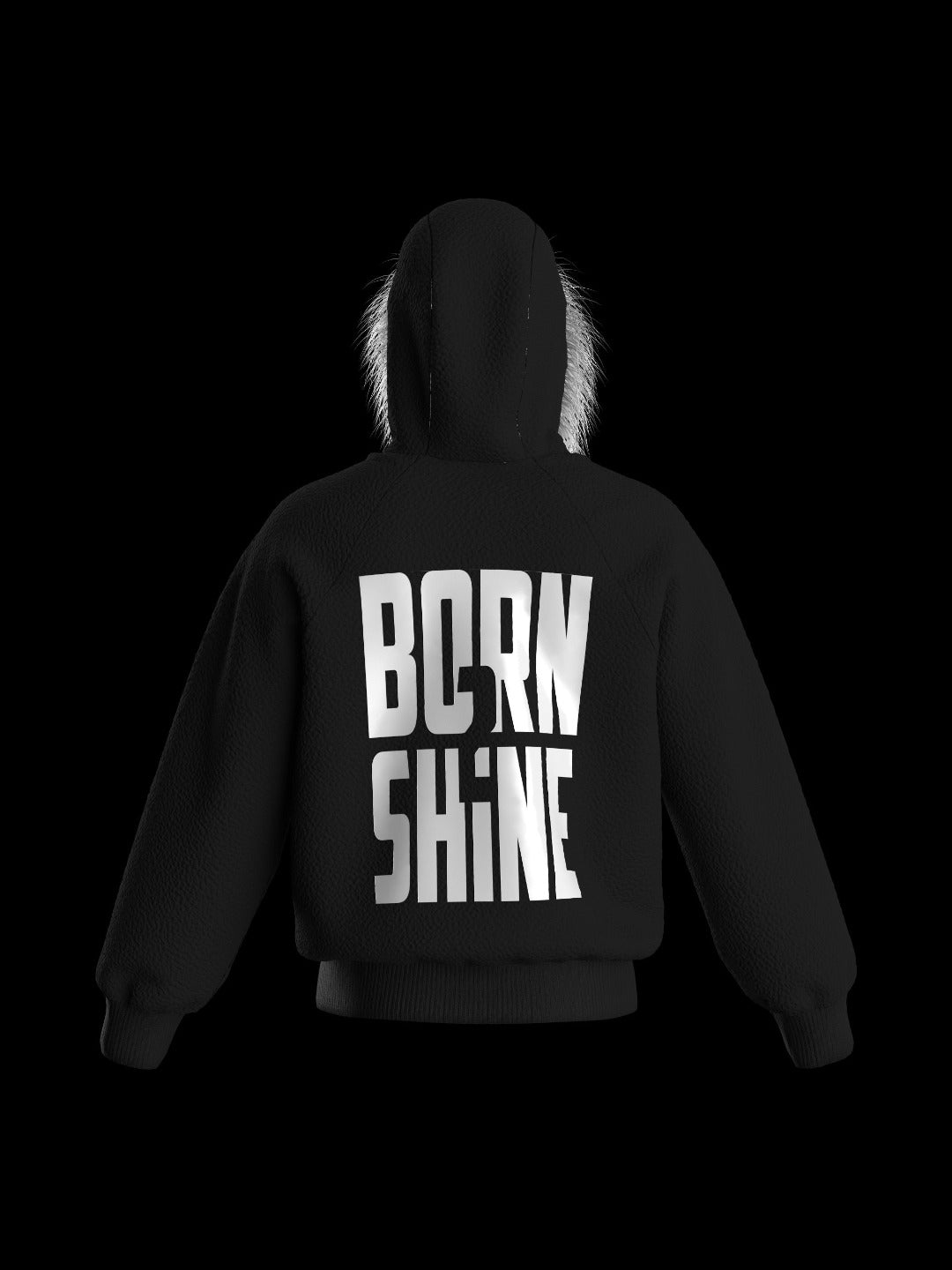 FUR HOODIE - BLACK - Drippis