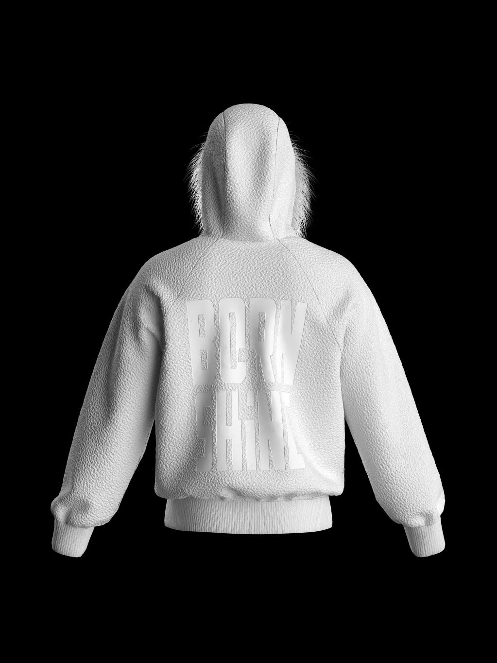 FUR HOODIE - WHITE - Drippis
