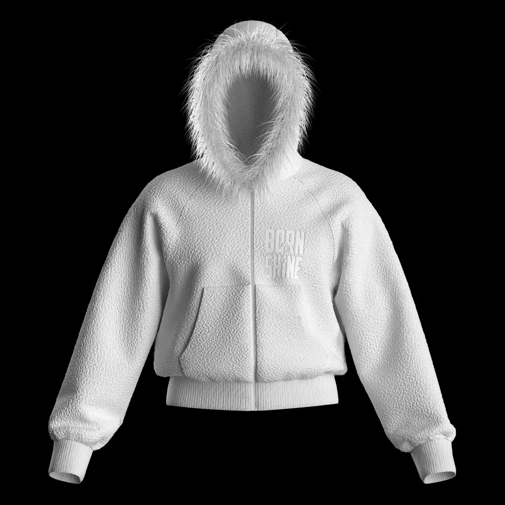WOMAN FUR HOODIE - WHITE - Drippis